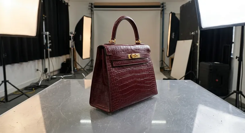 Leather handbag before editing