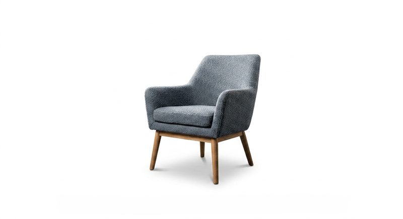 Chair after hand-traced clipping path, consistent cutout across mixed materials